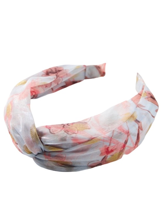 Anthropologie Accessories - Anthropologie Floral Twist Headband in Light Blue, Pink & Gold NWOT